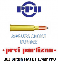 PPU 303 British FMJ BT 174gr PPU Rifle Ammunition (GW1079)