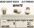 WHITE PLASTIC FORESIGHT 93214  2.6mm THREAD  (GK1295)