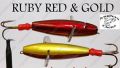 Salmon Floating Devon Minnow Ruby Red & Gold