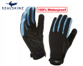 SealSkinz All Weather Womens Cycle Gloves Black/Sky Blue Size XL(SS1081)
